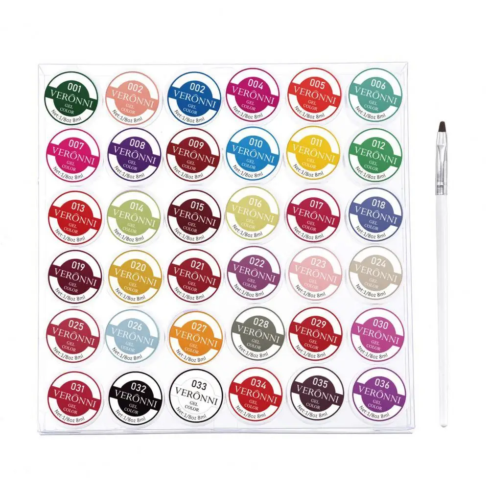 

Nail Polish 5ml x 36 Nail UV Gel Set Pure Color Smell-less Nail Art Nail Tips Extension Tool Set for Beauty