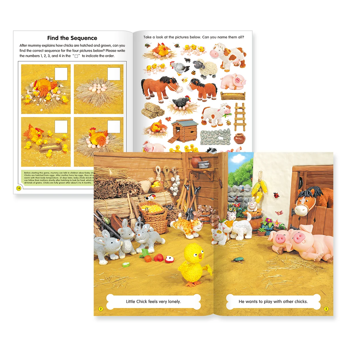 Серия Английских Детских Книг Happy Farm Упаковка Из 4 Штук С Милыми Животными