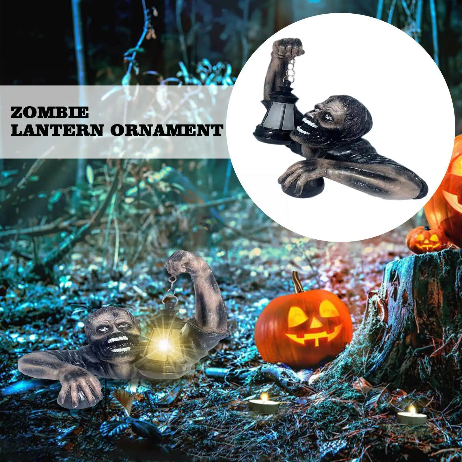 

Garden Decoration Horror Sculpture Halloween Ghost Resin Zombie Festival Lantern Ornaments Crafts Q4Y5