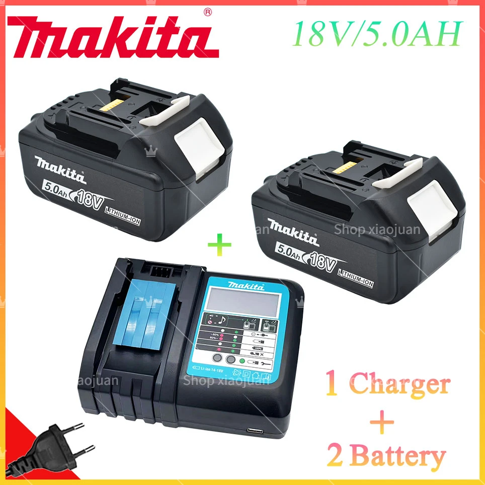 

100% original BL1850 Rechargeable Battery 18V 5000mAh Lithium ion for Makita 18v Battery BL1840 BL1850 BL1860B LXT400 + Charger