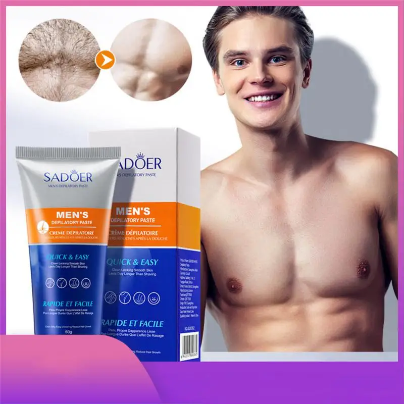 

Men'S Hair Removal Cream 60g Mild Non Irritating Hair Removal Cream SADOER Gentle Refreshing Painless Hair Removal Skin Care