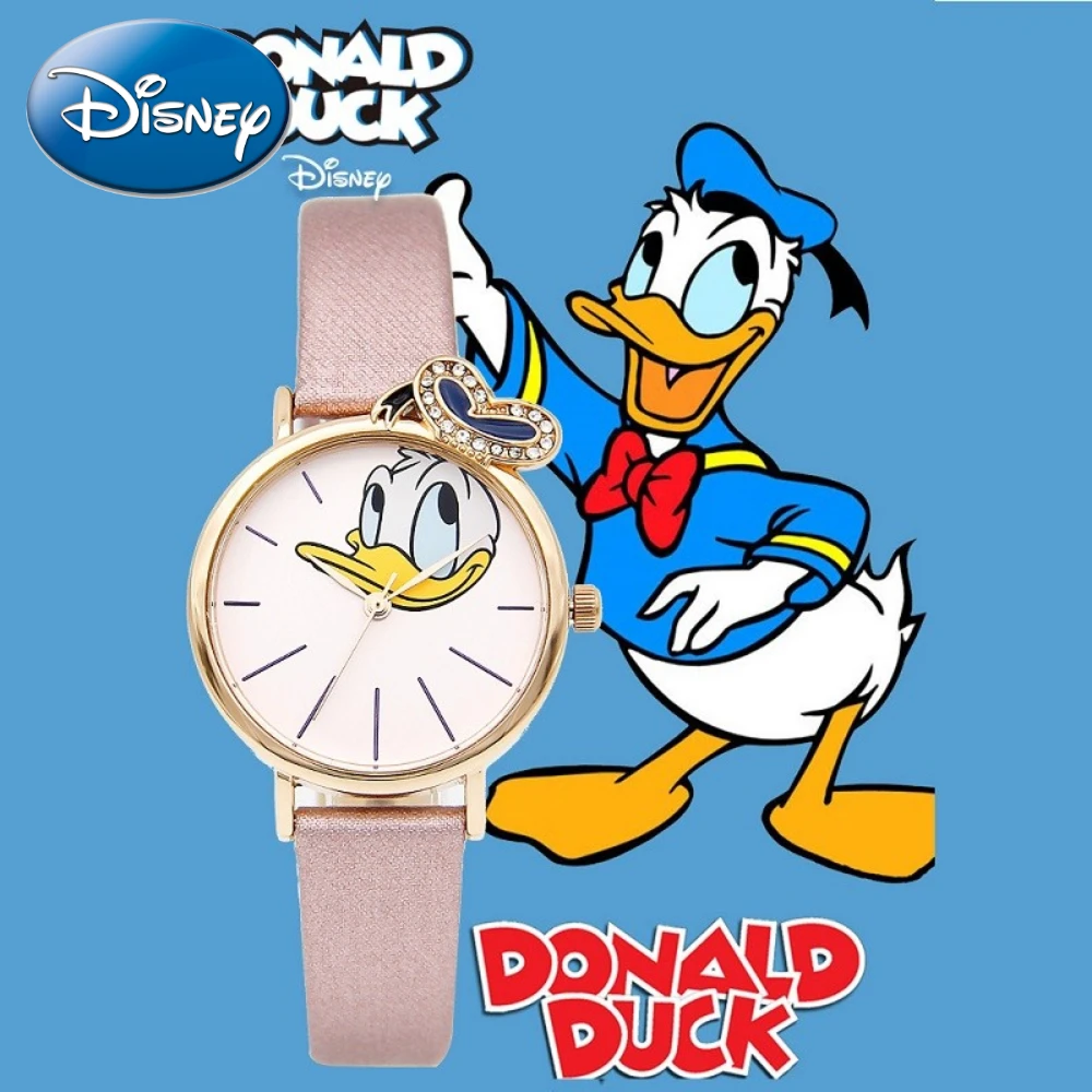 Disney Gift With Box Donald Duck Cartoon Lady Woman Fashion Casual Quartz Watch Waterproof Teen Clocks Relogio Feminino
