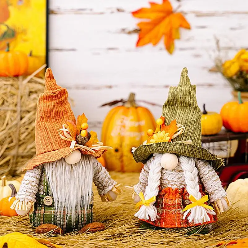 

Fall Gnomes Autumn Harvest Gnomes Table Ornaments Gifts Fall Gift Tomte Swedish Gnome Figurine Scandinavian Faceless Doll