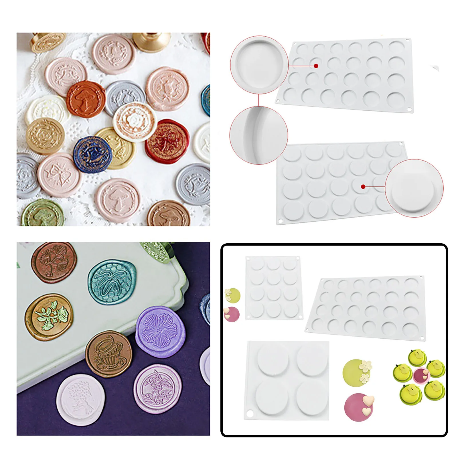 

4-24 Cavity Circular Silicone Molds Soap Diy Handmade Soap Mold Handmade Chocolate Biscuit Cake Decoration For Baking Mold Craft