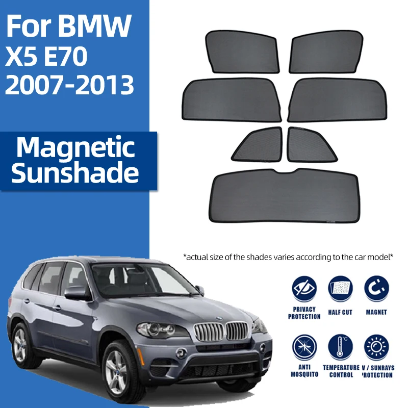 

For BMW X5 E70 2007-2013 Car Sunshade Magnetic Front Windshield Frame Curtain Rear Side Window Sun Shade Visor E 70