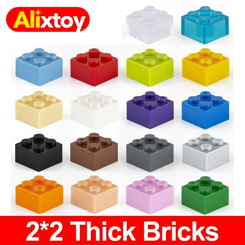 

DIY 60 шт строительные блоки толстые фигурки кирпичи 2x2 точки развивающие креативные размеры совместимы с игрушками для детей пластиковый под...