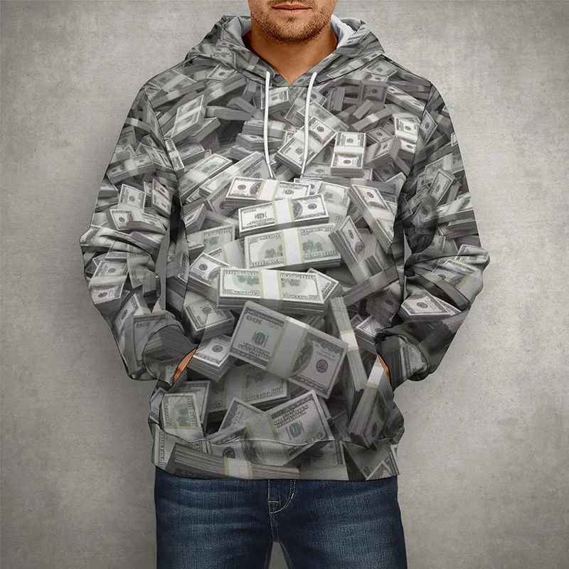 

New 3D Print USD U.S. Dollar Rills Money Fashion Pullover Men Women Spring Harajuku Long Sleeve Boy Girl Cool Casual Hoodies