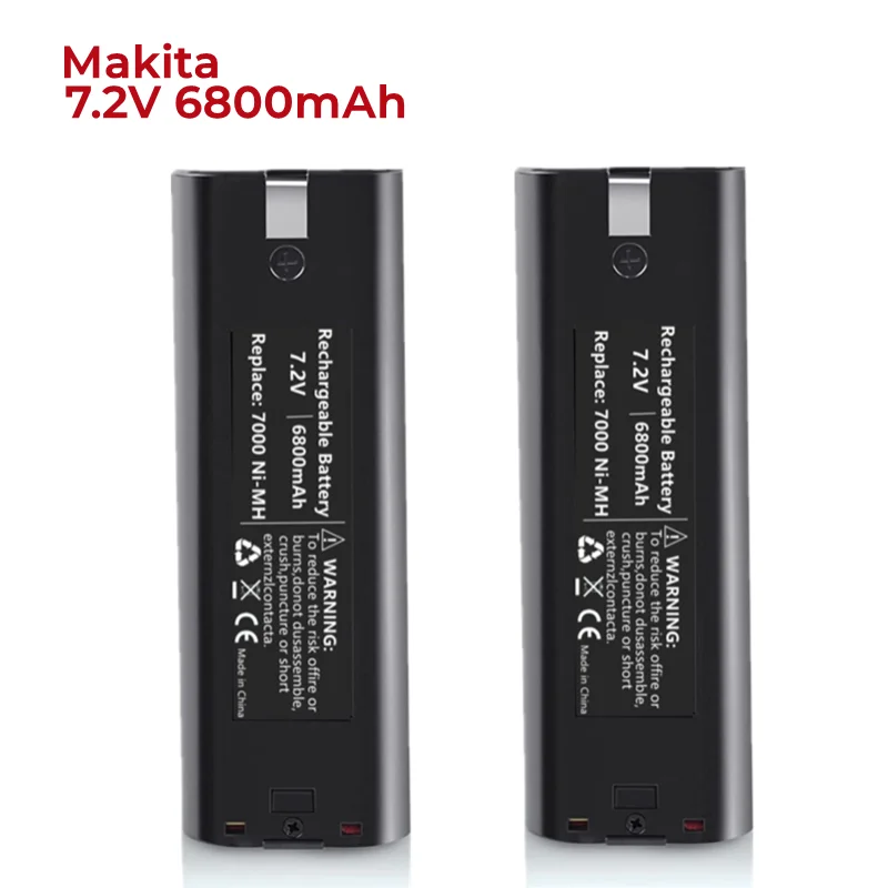 

2Pack 7,2 V 6,8 Ah Ni-Mh Batterie Kompatibel mit Makita 7000 7002 7033 191679-9 632002-4 632003-2 6010D 6172D Akku-werkzeug