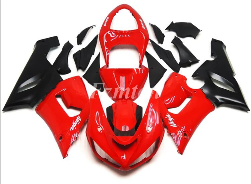 

Style New ABS Fairings Kits Fit For Kawasaki Ninja ZX-6R ZX6R 2005 2006 05 06 Bodywork Set Red Black