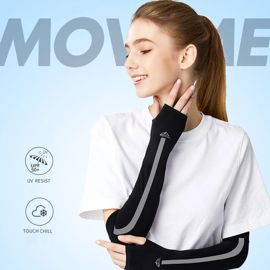 

1 пара рукавов для защиты рук от солнца для езды на велосипеде ледяной шелк Прохладный рукав для рук Защита от УФ-лучей защитные рукава для о...