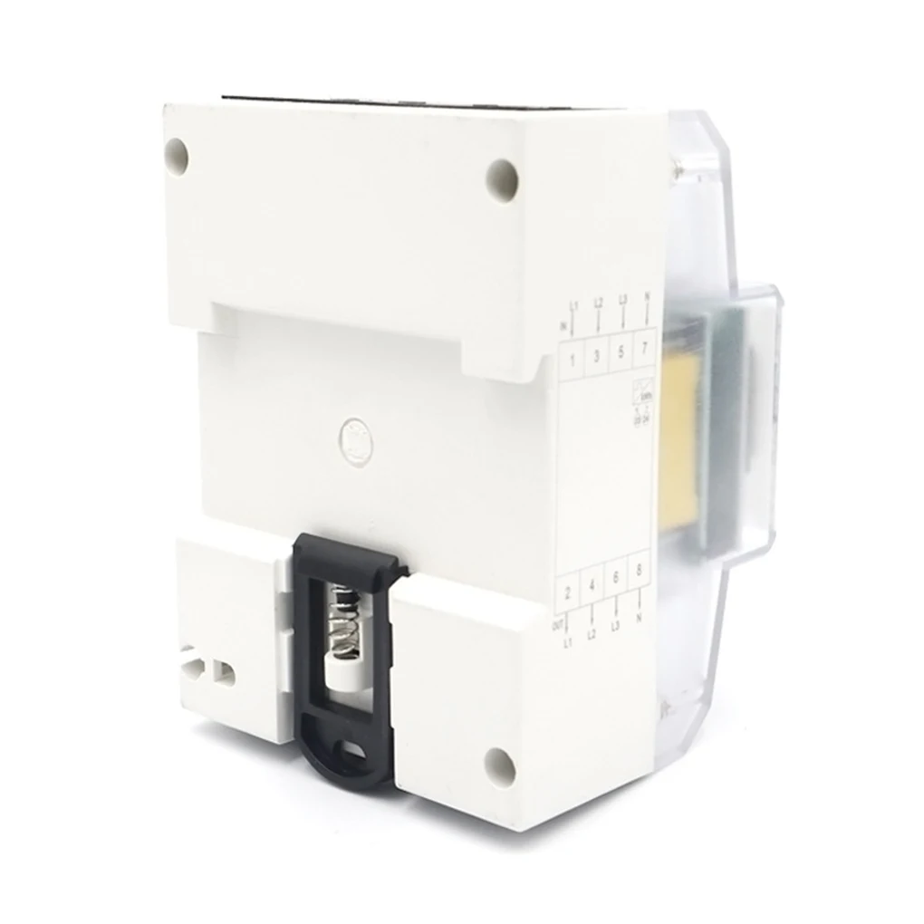 

3 Phase 4 Wire DIN Rail Electric Meter LCD Backlight 5-80A 35mm Anti-rust Shockproof School Office Building Wattmeter