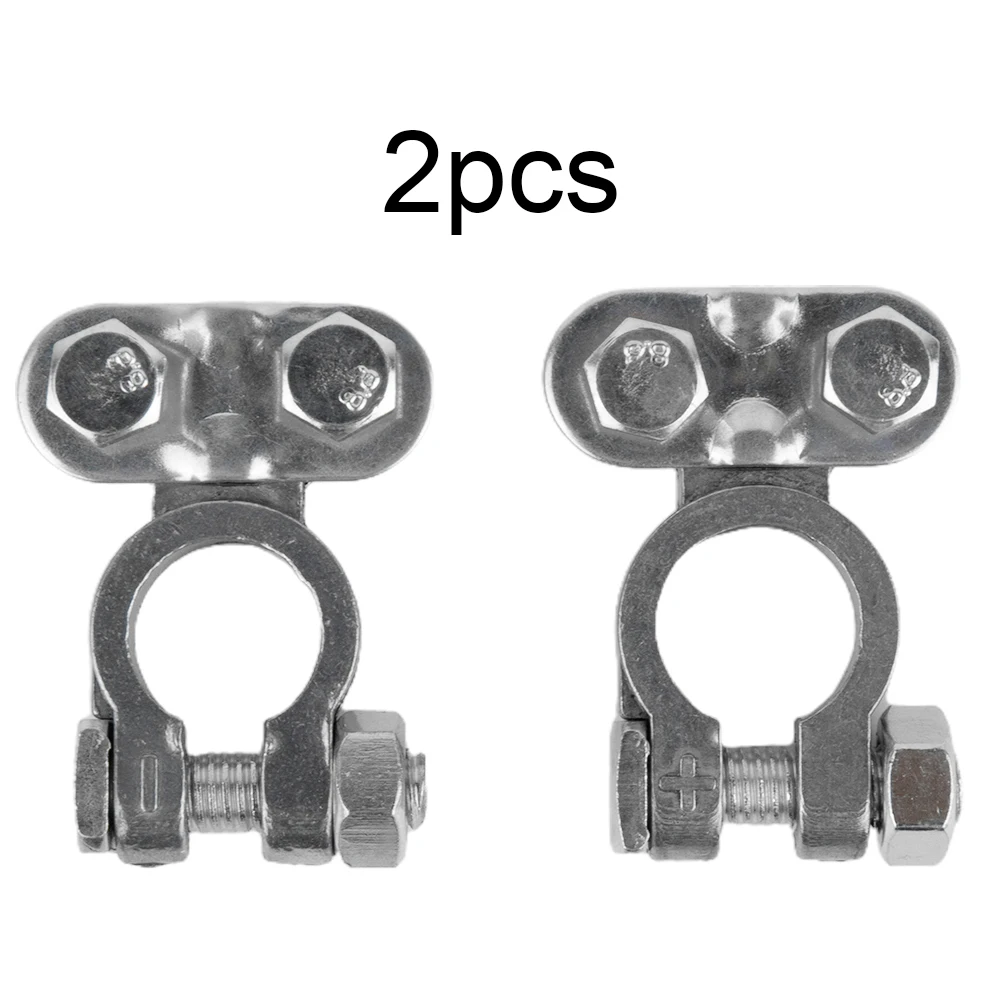 

2Pcs Car Battery Terminal Clamps Boat Truck Battery Terminals Connectors Clip 12V Conductive Caps For Car Van Caravan Motorhome