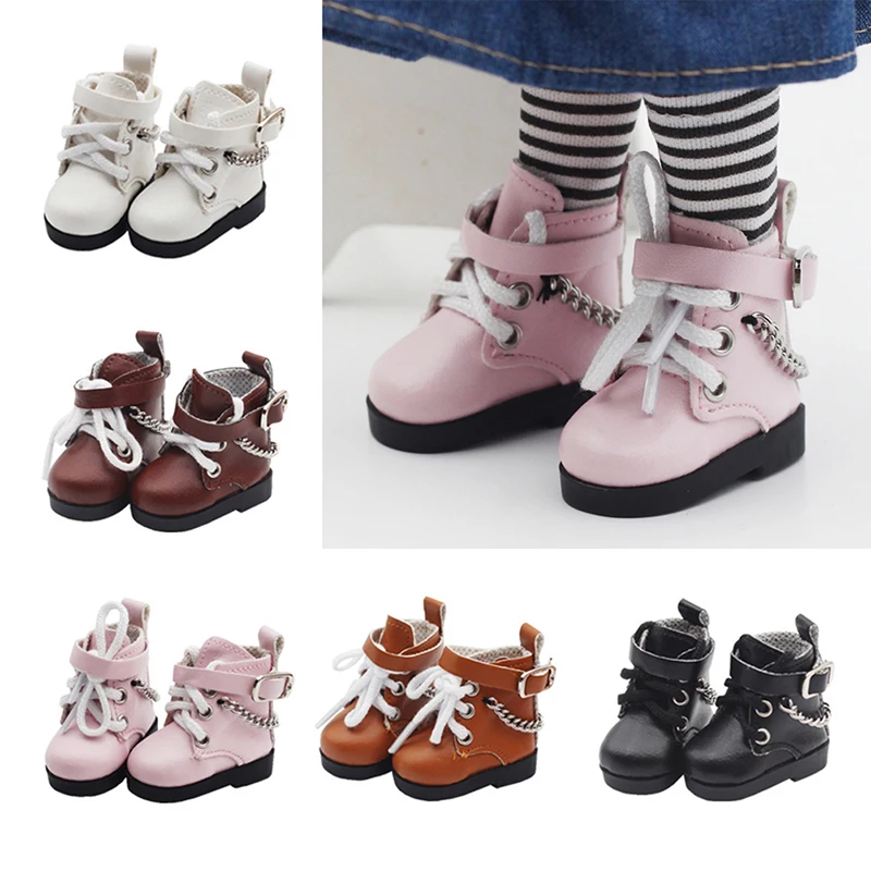 5cm Doll Shoes Leather Boots High-top PU Shoes For 14.5 Inch American Paola Reina Doll 1/6 BJD Blythe Doll Boots Doll Accessorie