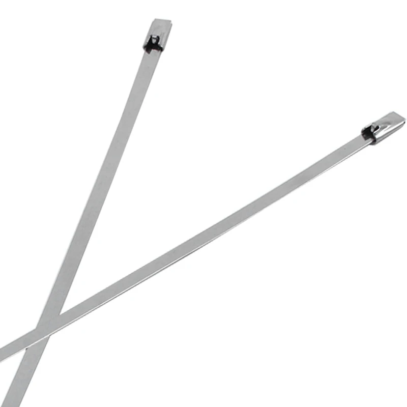 

100Pcs 4.6X300mm Stainless Steel Exhaust Pipe Wrap Coated Locking Cable Zip Ties Self-Locking Stainless Steel Cable Tie