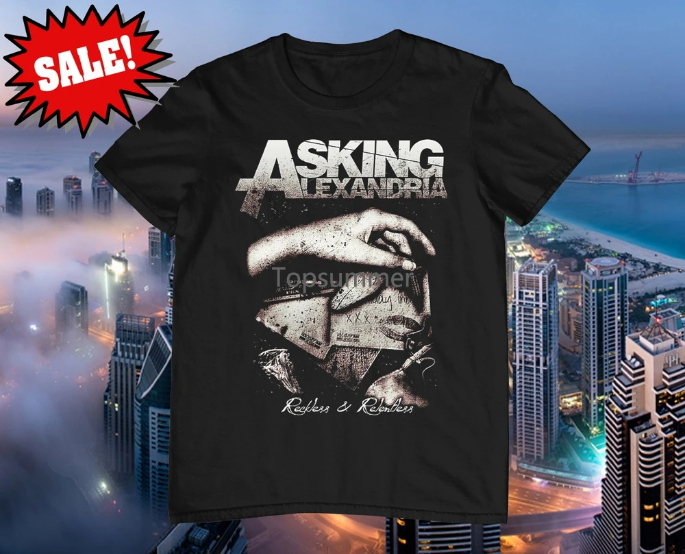

New Rare Asking Alexandria Band Heavy Cotton Black Full Size Unisex Shirt Hh628