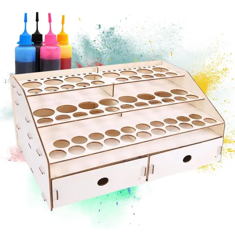 

Pigment Organizer Holder Pigment Organizer Portable Craft Paint Organizer Paint Brush Organizer Rack For Watercolor Paints And