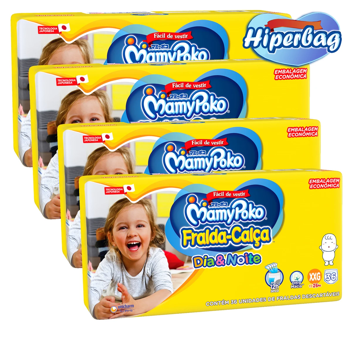 

Kit 04 Hiper Bag FRALD HUNT Disposable DAY & NIGHT MamyPoko - XXG - 144 Units-Japanese Technology