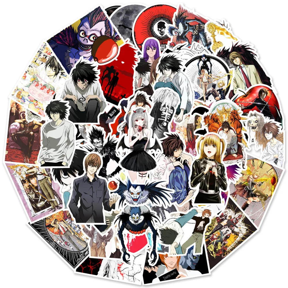 

50pcs Anime Cartoon Death Note Skateboard Suitcase Water Cup Graffiti Decorative Sticker