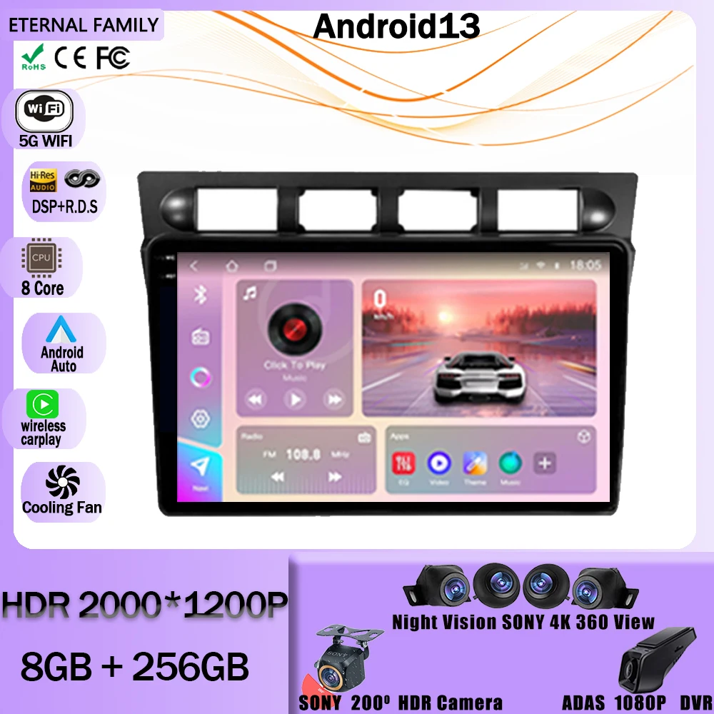 

Android13 For Kia Picanto SA Morning 2004 - 2007 Car Radio Player Stereo Multimedia WIFI BT GPS Navigation Player QLED Screen