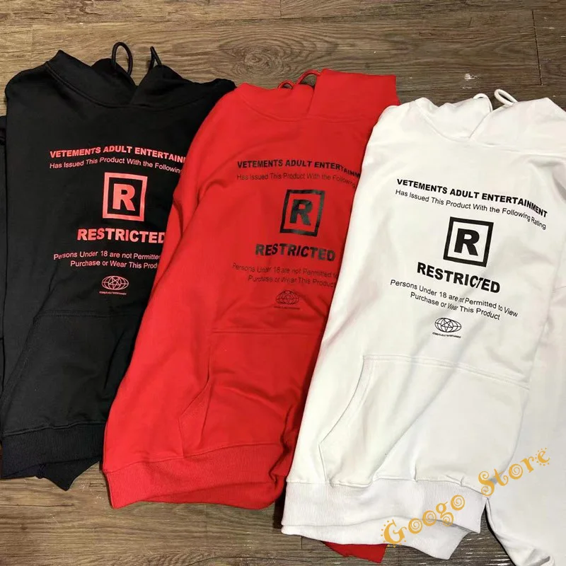 

Black White Red Vetements Hoodies Men Women High Quality Oversize Streetwear VTM Hooded Sweatshirts