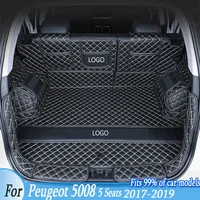 Custom Car Trunk Mat Tail Boot Tray Liner Cargo Carpet Pad For Peugeot 5008 5Seats 2017-2019 Automotive interior accessories