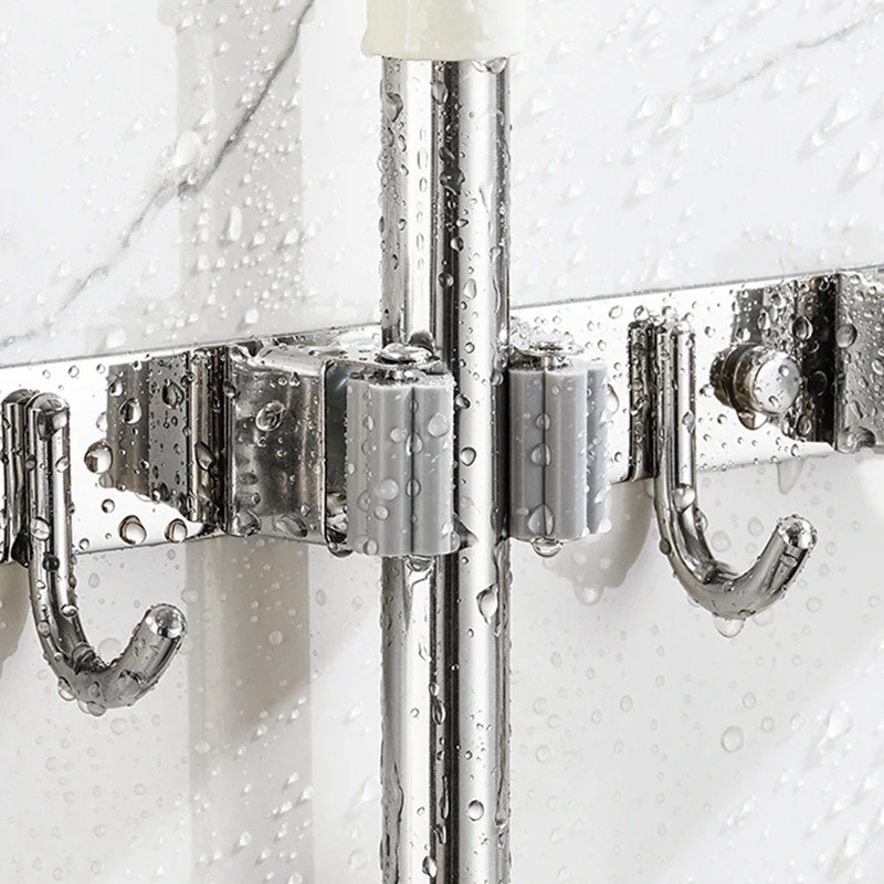 Настенный кронштейн из нержавеющей стали 5 стеллажей и 4 крючка органайзер для