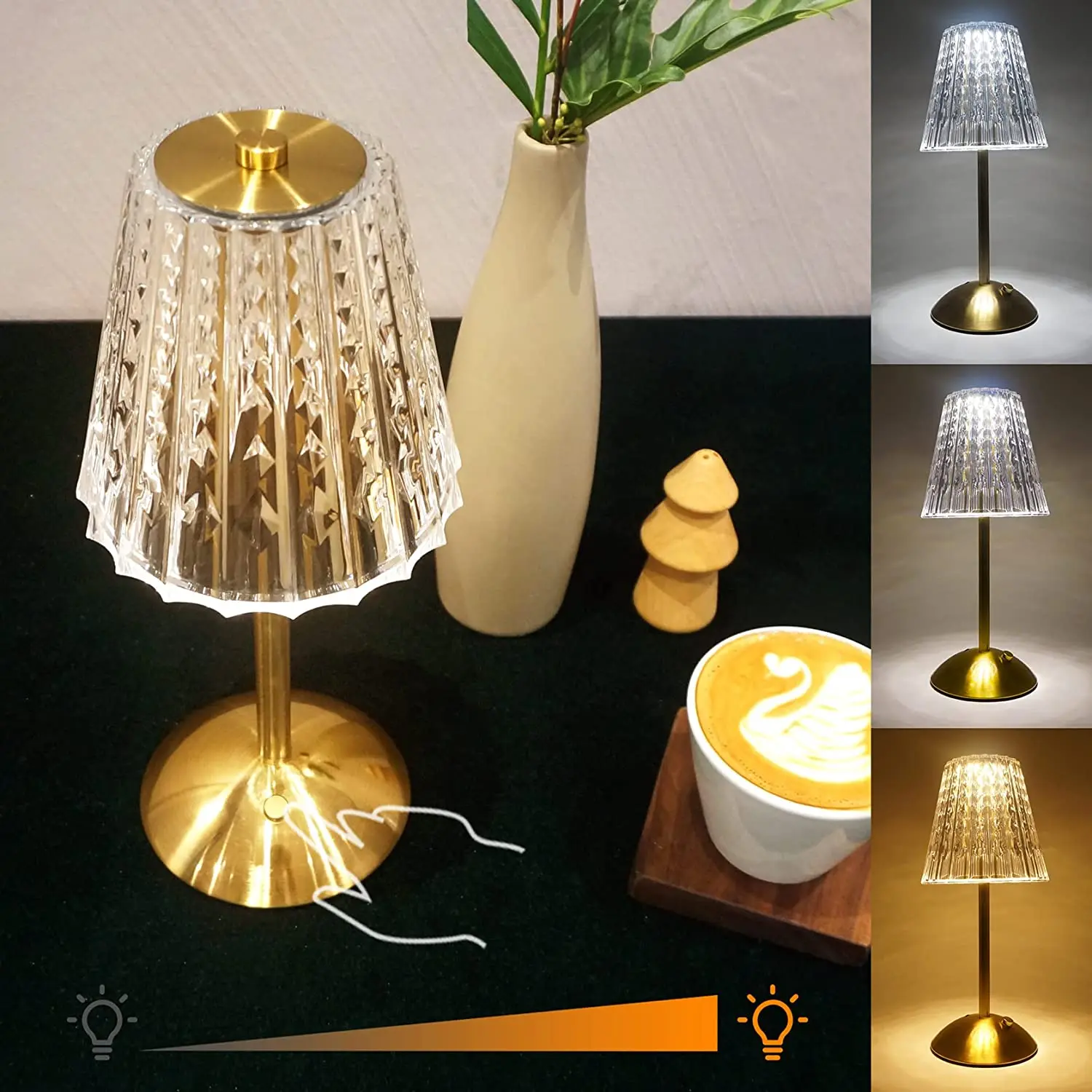 

Mushroom LED Table Lamp Nightstand Desk Lamp Rechargeable Dimming Night Light for Bar Hotel Office Restaurant Bedroom Dormitory