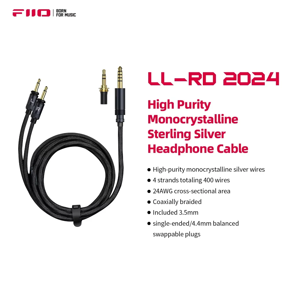 FIIO LL-RD 2024 монокристаллическое серебро высокой чистоты штекер 4 мм/3 5 мм на двойной