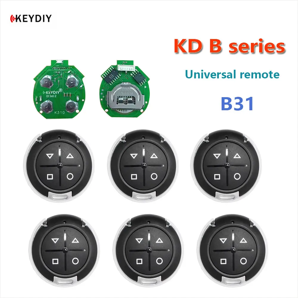 

5 шт. KEYDIY KD B31 дистанционный ключ для гаражных ворот, 4 кнопки, пульт дистанционного управления для KD-x2 KD900 URG200 KD B Series, универсальный дистанционный ключ
