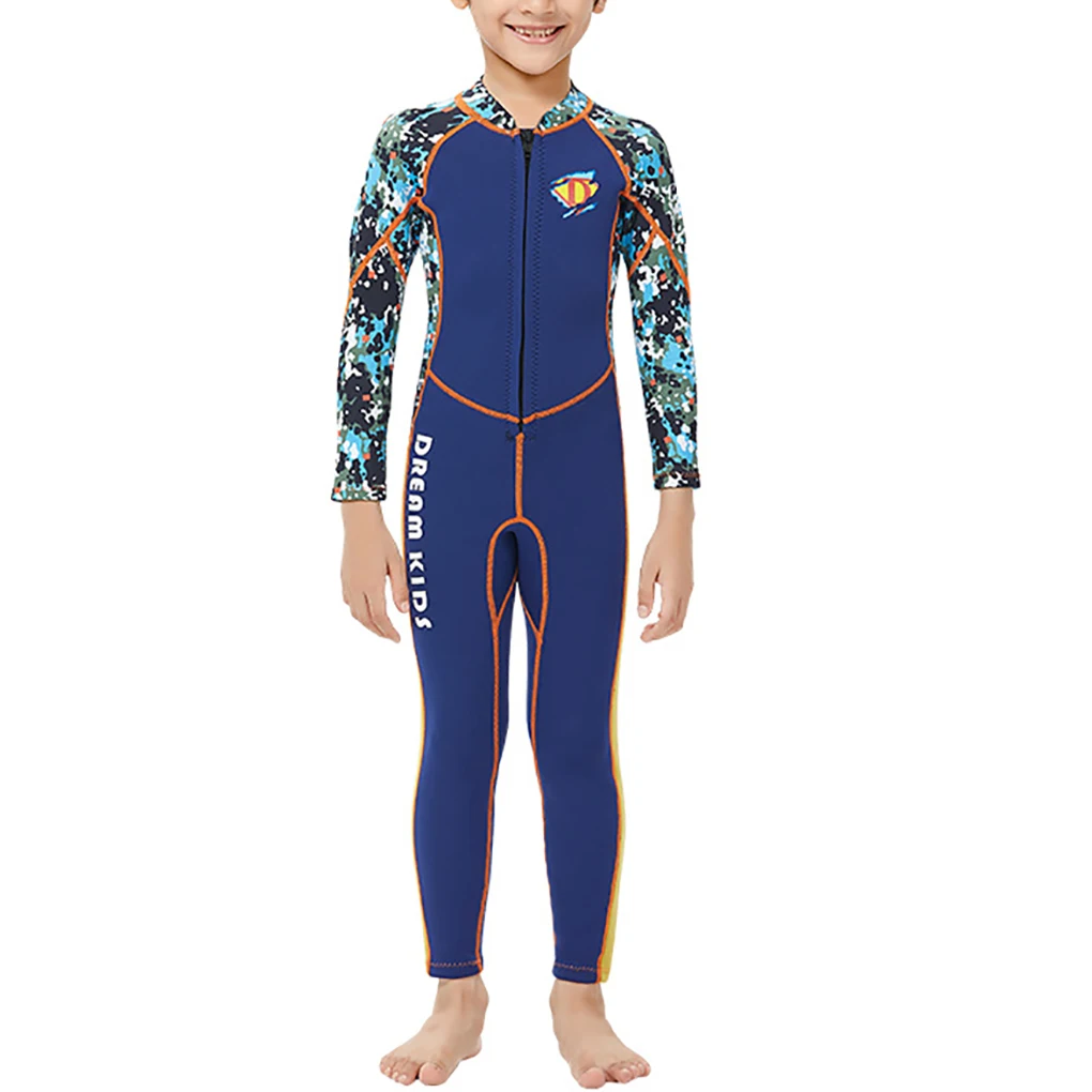

2.5MM Neoprene Wetsuits Coldproof Diving Suit Kids Wetsuit Long Pants One-piece Full body Swimsuit Anti-jellyfish S
