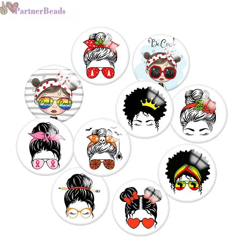 

Круглые стеклянные кабошоны для девочек, фурнитура для изготовления плоской задней части, застежка 20 мм, N6801