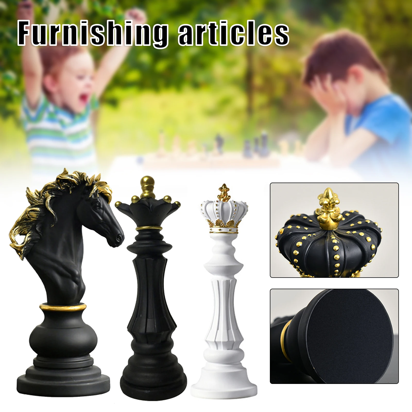 

Resin Chess Pieces Figurines International Chess Figurines Board Games Accessories Retro Home Decor Simple Modern Chessmen