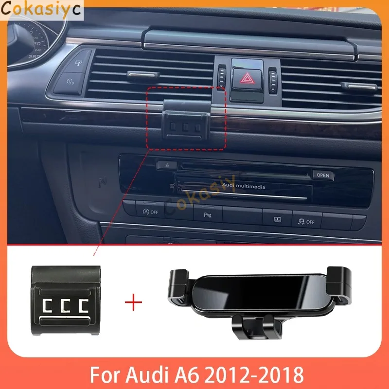 Фото Автомобильный держатель для телефона Audi A6 S6 C7 2012-2018, поддержка мобильного телефона, специальный фиксированный кронштейн, GPS-база, подставка, аксессуары для интерьера №1