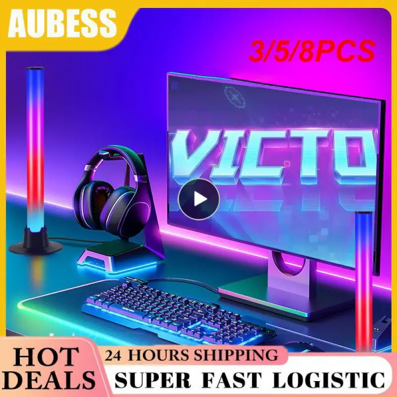 

3/5/8PCS Pc Led Lamp Multi-scene Led Colorful Light Built-in Pickup Desktop Colorful Light Bars Led Lighting Aluminum Alloy