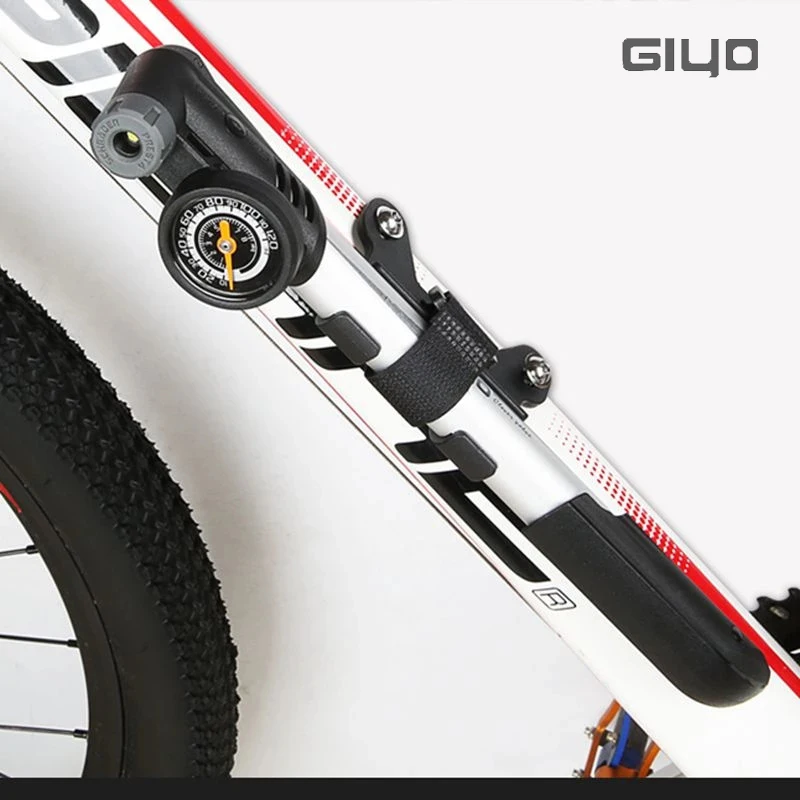 

GIYO Portable Bicycle Tire Hand Pump With Gauge 120psi AV/FV Smart Valve Mini Alloy MTB Road Bike Cycling Tyre Air Inflator