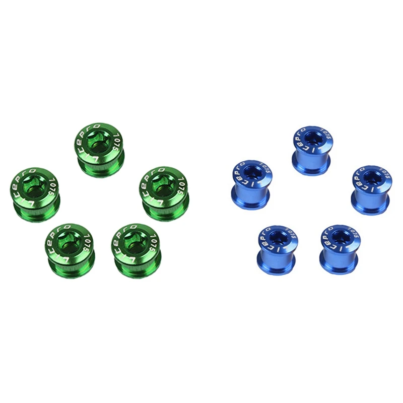 

Litepro 10Pcs Single Crankset Screw Bicycle Chain Ring Wheel Bolt Road MTB Bicycle Disc Screws Blue & Green