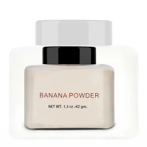8 Pcs  Makeup p uff Banana Loose Powder Long Lasting Whitening C oncealer Powder Mineral Face Founda