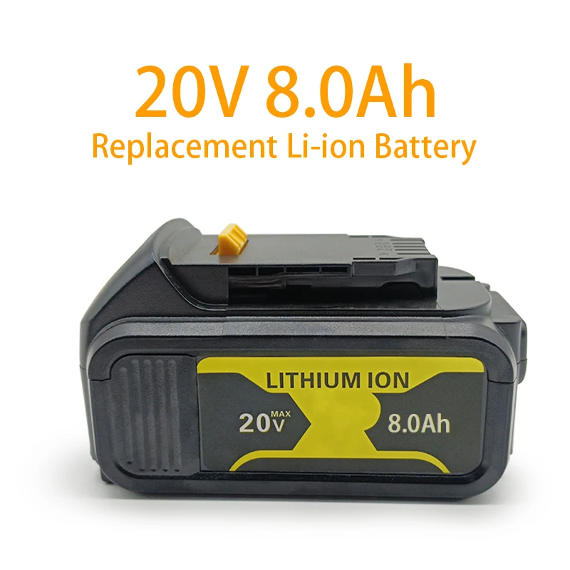 

20V 8000mAh DCB200 Li-ion Rechargeable Power Tool Battery for Dewalt DCB203 DCB181 DCB180 DCB200 DCB201 DCB201-2 L50