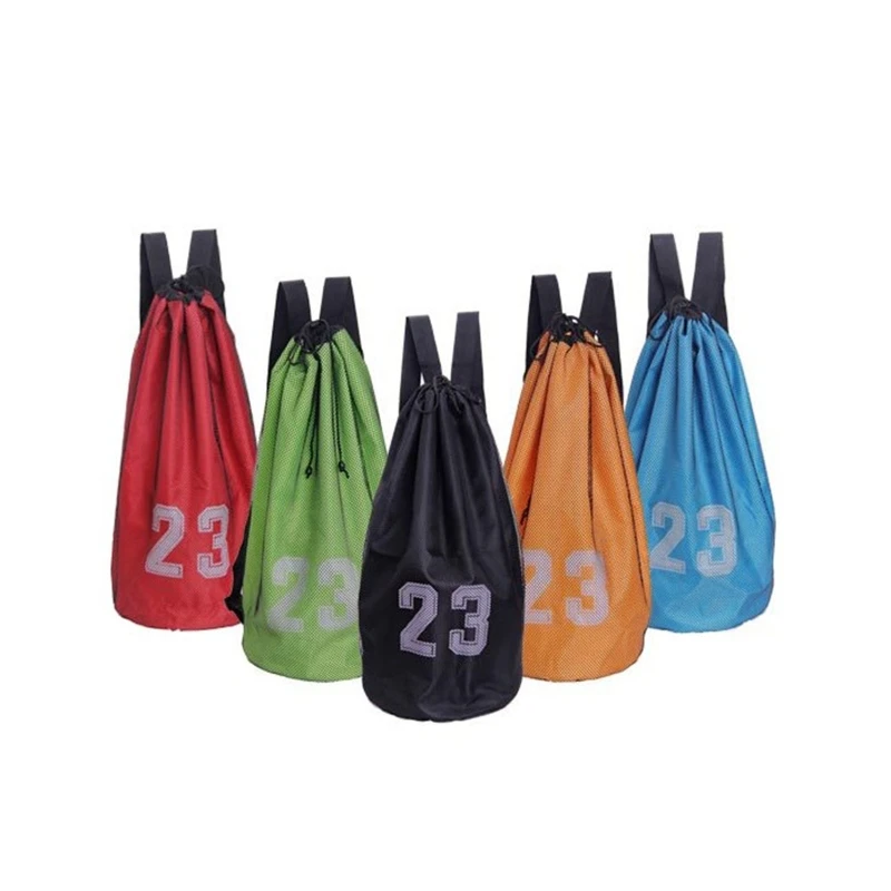 

Outdoor Shoulder Volleyball Storage Bag Portable Drawstring Basketball Mesh Bag