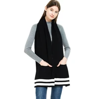 chenkio womens warm pashmina shawl wrap winter soft cashmere scarf with two pockets scarf women luxury acne studios scarf