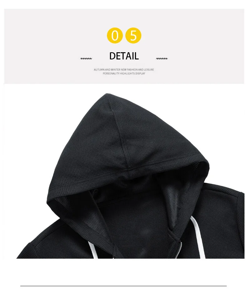 Mens Casual Jogging Tracksuit Autumn Fashion Hooded Jacket Pants Drawstring 2 Piece Set Harajuku Solid Color Male Sportswear