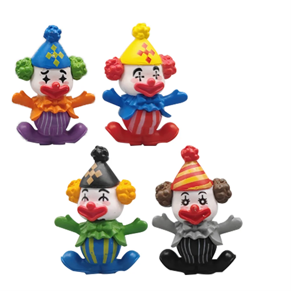 

5 Pcs Plastic Cake Containers Circus Clown Mini Adornments 3.2X2.5X1CM Statues Pvc Garden Decor Child