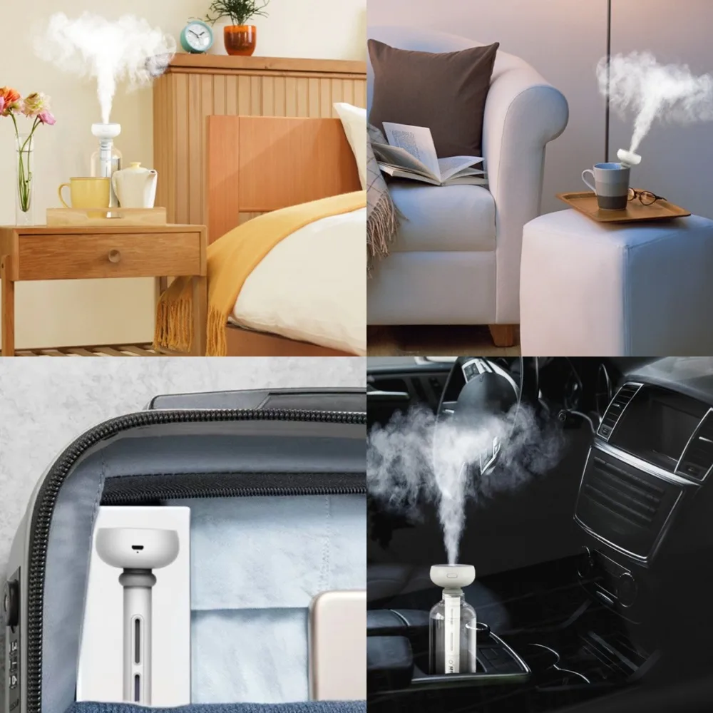 White Adjustable Length Small Baby Humidifier Easy Use 8.46 X 2.13 X 2.13 Inches Personal Humidifiers
