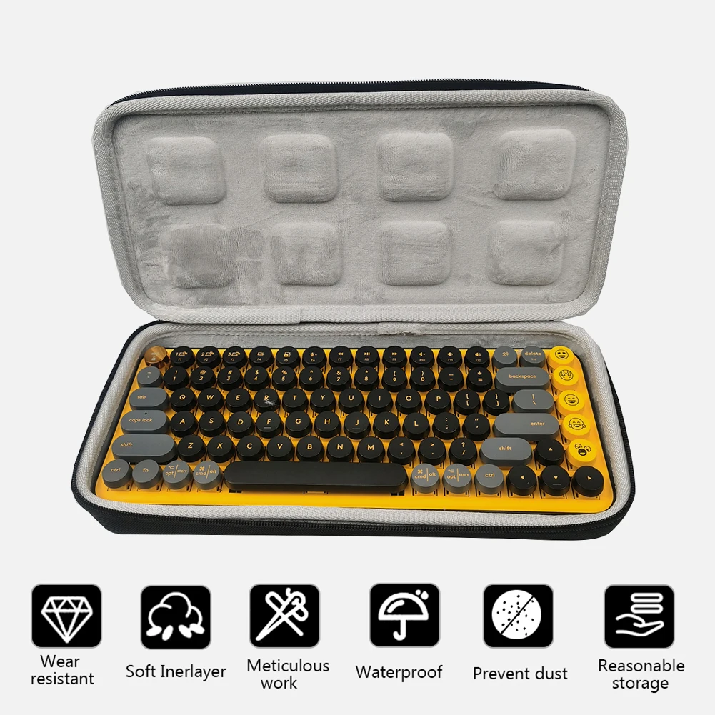 

Portable Waterproof Keyboard Storage Case Travel Box Hard EVA Carrying Case for Logitech POP Keys Advanced Wireless Keyboard