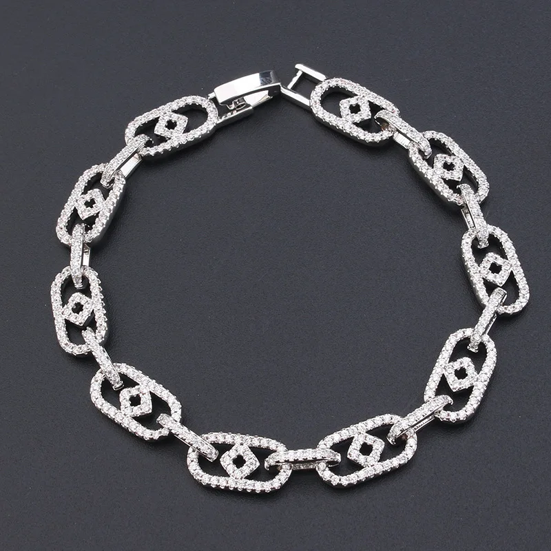 2024 трендовый браслет с бриллиантами для женщин комплект в стиле хип-хоп из