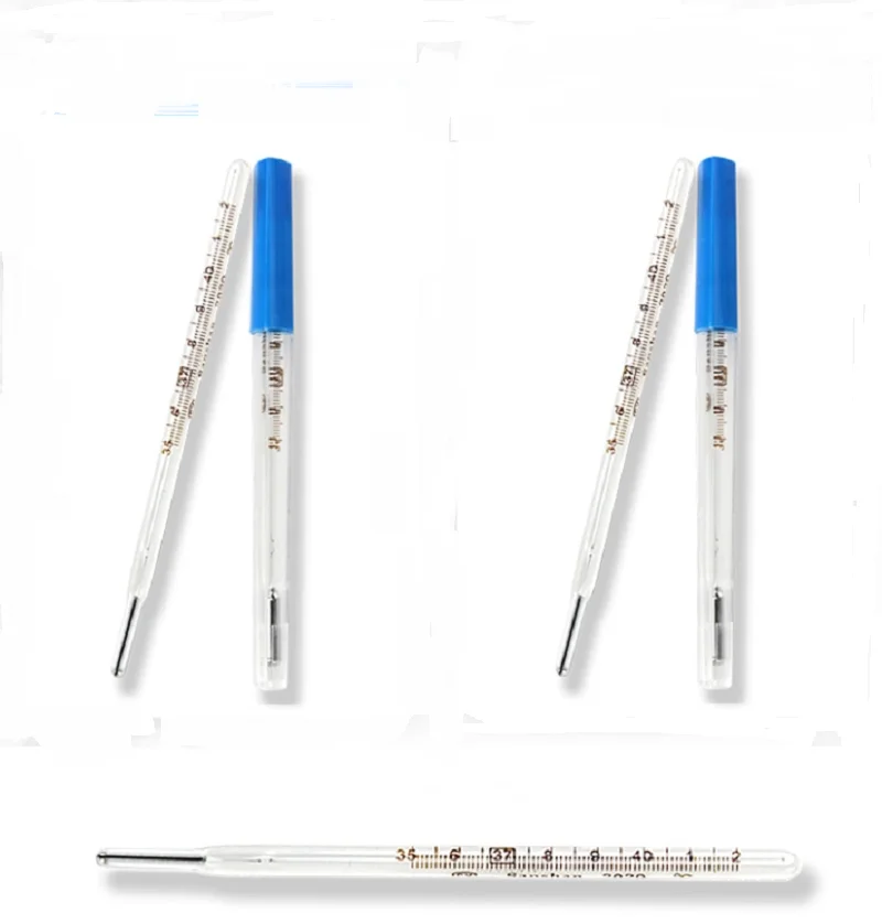 

5PCS Thermometre Medical Mercurial Glass Thermometer Large Screen Clinical Measurement Device Fever Temperature