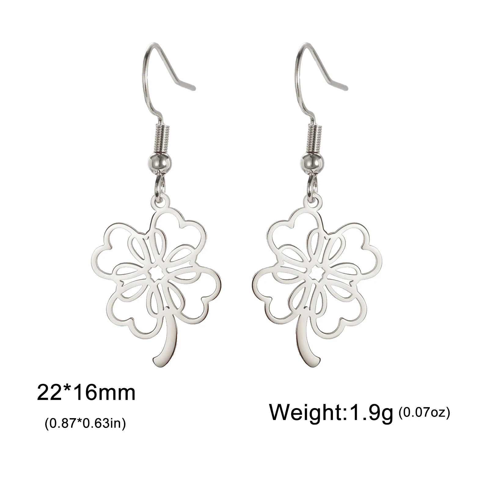 Серьги в виде пятилистного клевера LIKGREAT