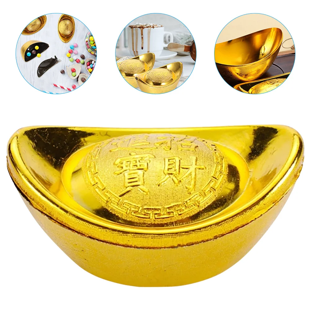 

12pcs Decorative Party Festival Gold Ingot Gold Ingot Decor Gold Ingot Model Gold Ingot Gold Ingot