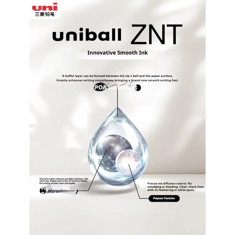 Фото Гелевые ручки Uni ZENTO серии UBN-ZS, пигментные чернила на водной основе, без размазывания, точность письма 0,5 мм, для студентов и современных профессионалов №4