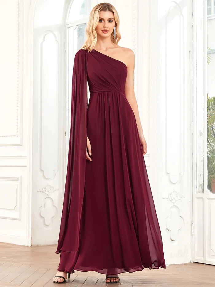 

Sleeveless One Shoulder A line Wholesale Bridesmaid Dresses